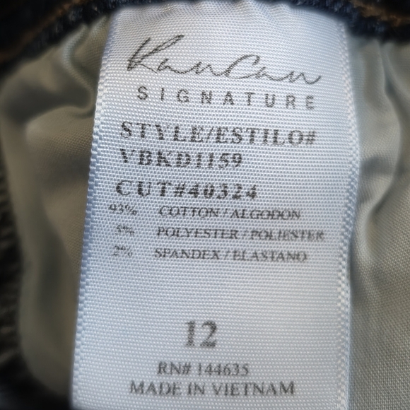 Kancan Distressed High Rise Ankle Skinny Jeans Fringe Bottom Hem Size Girls 12 - Picture 4 of 7